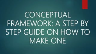 CONCEPTUAL
FRAMEWORK: A STEP BY
STEP GUIDE ON HOW TO
MAKE ONE
 
