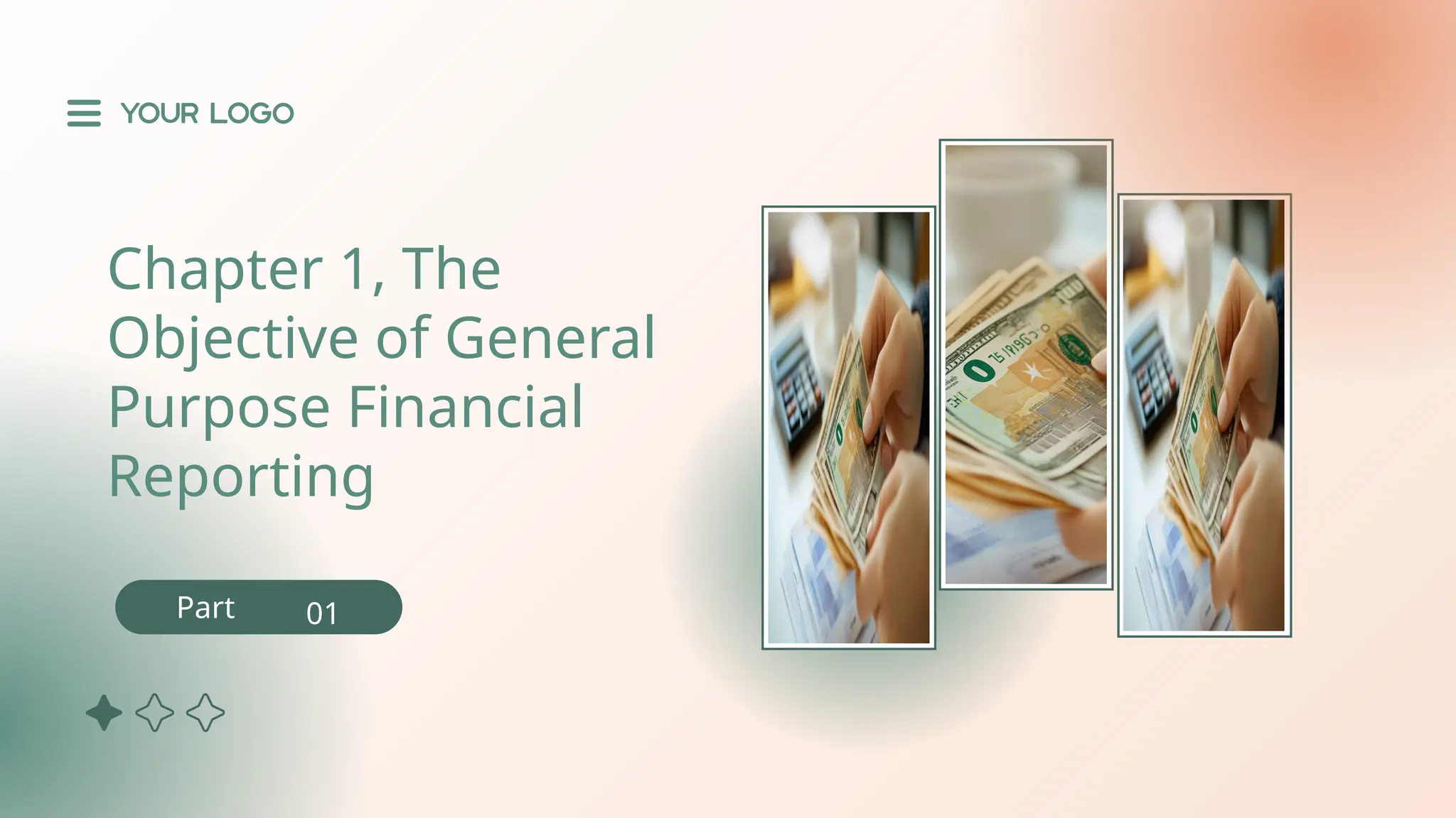 X
Chapter 1, The
Objective of General
Purpose Financial
Reporting
Part 01
 