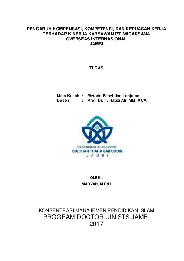 Conceptual Framework Madyan Hapzi Ali Kinerja Karyawan Uin Sts Jambi