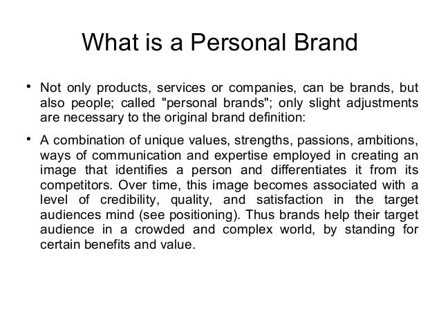 conceptualisation personal brand ppt personal branding definition