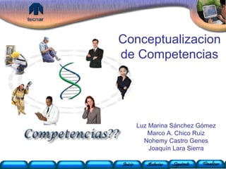 Conceptualizacion de Competencias Luz Marina Sánchez Gómez Marco A. Chico Ruiz Nohemy Castro Genes Joaquín Lara Sierra 