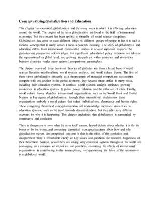 Embodied Globalization Examples Conceptualizing globalization and education | DOCX