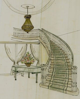 Conceptual Loft Design Boards: Entryway Stairs Perspective