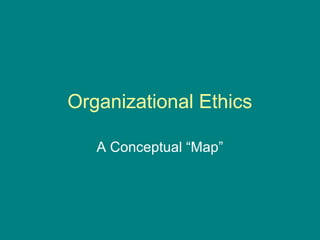 Organizational Ethics
A Conceptual “Map”
 