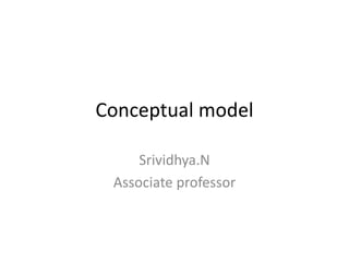 Conceptual model
Srividhya.N
Associate professor
 