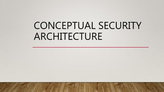 CONCEPTUAL SECURITY
ARCHITECTURE
 