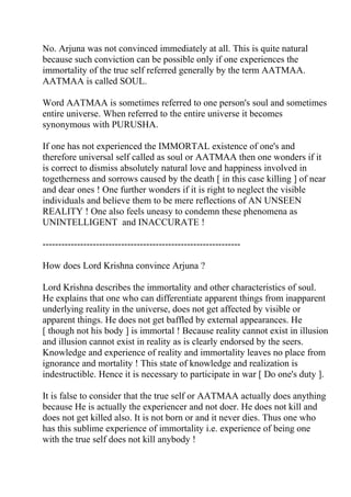 No. Arjuna was not convinced immediately at all. This is quite natural
because such conviction can be possible only if one experiences the
immortality of the true self referred generally by the term AATMAA.
AATMAA is called SOUL.

Word AATMAA is sometimes referred to one person's soul and sometimes
entire universe. When referred to the entire universe it becomes
synonymous with PURUSHA.

If one has not experienced the IMMORTAL existence of one's and
therefore universal self called as soul or AATMAA then one wonders if it
is correct to dismiss absolutely natural love and happiness involved in
togetherness and sorrows caused by the death [ in this case killing ] of near
and dear ones ! One further wonders if it is right to neglect the visible
individuals and believe them to be mere reflections of AN UNSEEN
REALITY ! One also feels uneasy to condemn these phenomena as
UNINTELLIGENT and INACCURATE !

---------------------------------------------------------------

How does Lord Krishna convince Arjuna ?

Lord Krishna describes the immortality and other characteristics of soul.
He explains that one who can differentiate apparent things from inapparent
underlying reality in the universe, does not get affected by visible or
apparent things. He does not get baffled by external appearances. He
[ though not his body ] is immortal ! Because reality cannot exist in illusion
and illusion cannot exist in reality as is clearly endorsed by the seers.
Knowledge and experience of reality and immortality leaves no place from
ignorance and mortality ! This state of knowledge and realization is
indestructible. Hence it is necessary to participate in war [ Do one's duty ].

It is false to consider that the true self or AATMAA actually does anything
because He is actually the experiencer and not doer. He does not kill and
does not get killed also. It is not born or and it never dies. Thus one who
has this sublime experience of immortality i.e. experience of being one
with the true self does not kill anybody !
 