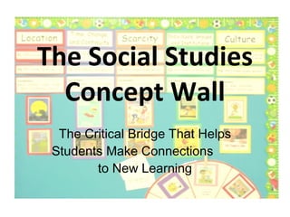 The Social Studies Concept Wall The Critical Bridge That Helps Students Make Connections  to New Learning 
