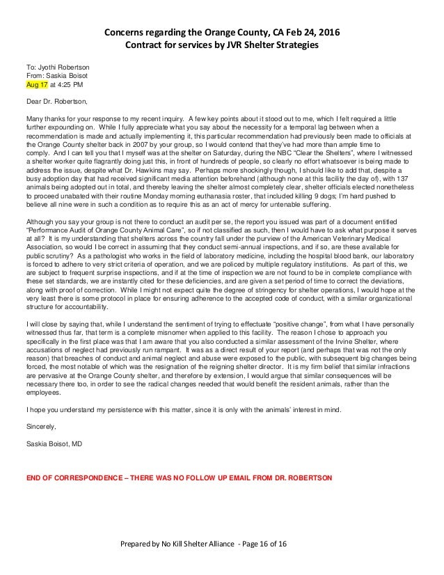 Concerns regarding the Orange County, CA Feb 24, 2016 ...