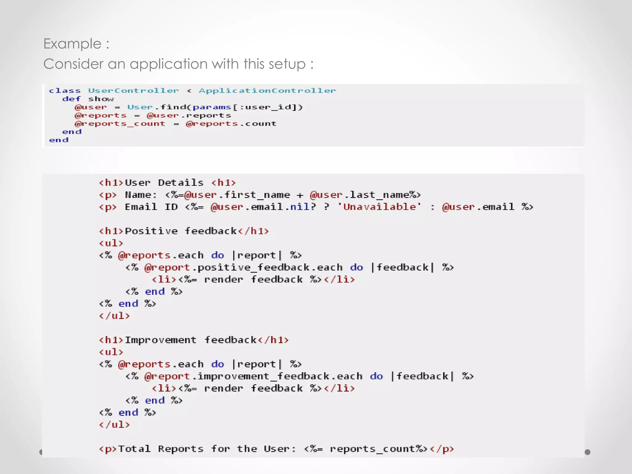 Example : 
Consider an application with this setup : 
 