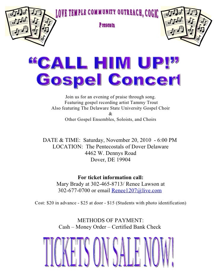 Concert Church Announcement