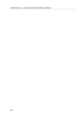 CHAPITRE 23. LES JOINTURES ENTRE TABLES
268
 