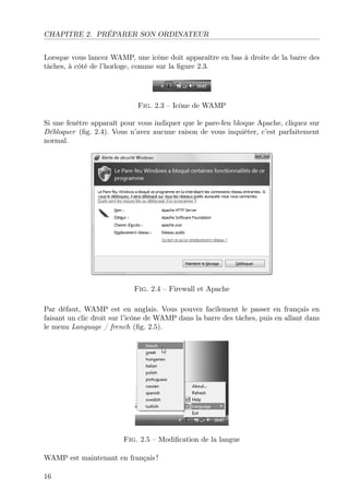 SOUS MAC OS X : MAMP
Fig. 2.12 – Archive DMG de WAMP
Fig. 2.13 – Fenêtre principale de MAMP
21
 