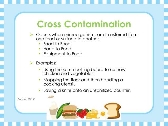 cross contamination occurs when
