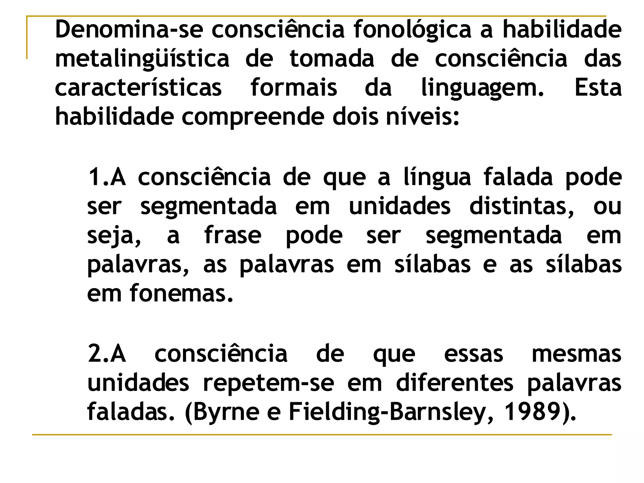 Conciencia Conhecimento Fonologico | PPT