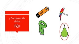 ¿Dónde estála
sílaba
ra?
 