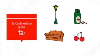¿Dónde estála
sílaba
fa?
 