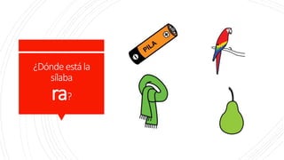 ¿Dónde estála
sílaba
ra?
 