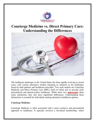 Concierge Medicine vs. Direct Primary Care Understanding the ...