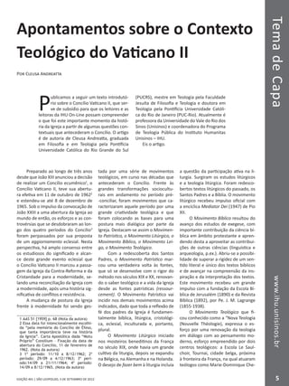 EDIÇÃO 401 | SÃO LEOPOLDO, 3 DE SETEMBRO DE 2012
Tema
de
Capa
www.ihu.unisinos.br
5
Apontamentos sobre o Contexto
Teológic...