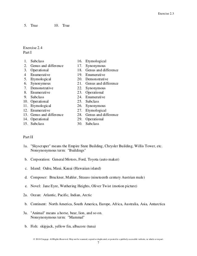 Concise Introduction Logic 10th Edition Answer Key
