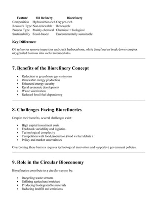 The Biorefinery Concept: Sustainable Biomass-Based Energy and Chemical ...