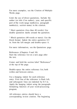 Quoting Subsections Concise Guide, 7th EditionStudent Paper ChecklistUse t | DOCX