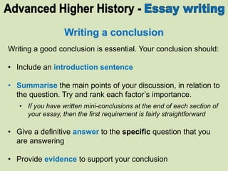 how to write a proper conclusion