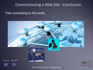 The Performance Organisers
Commissioning a Web Site - Conclusion
Then connecting to the world
Slide DeckVoice Over
 