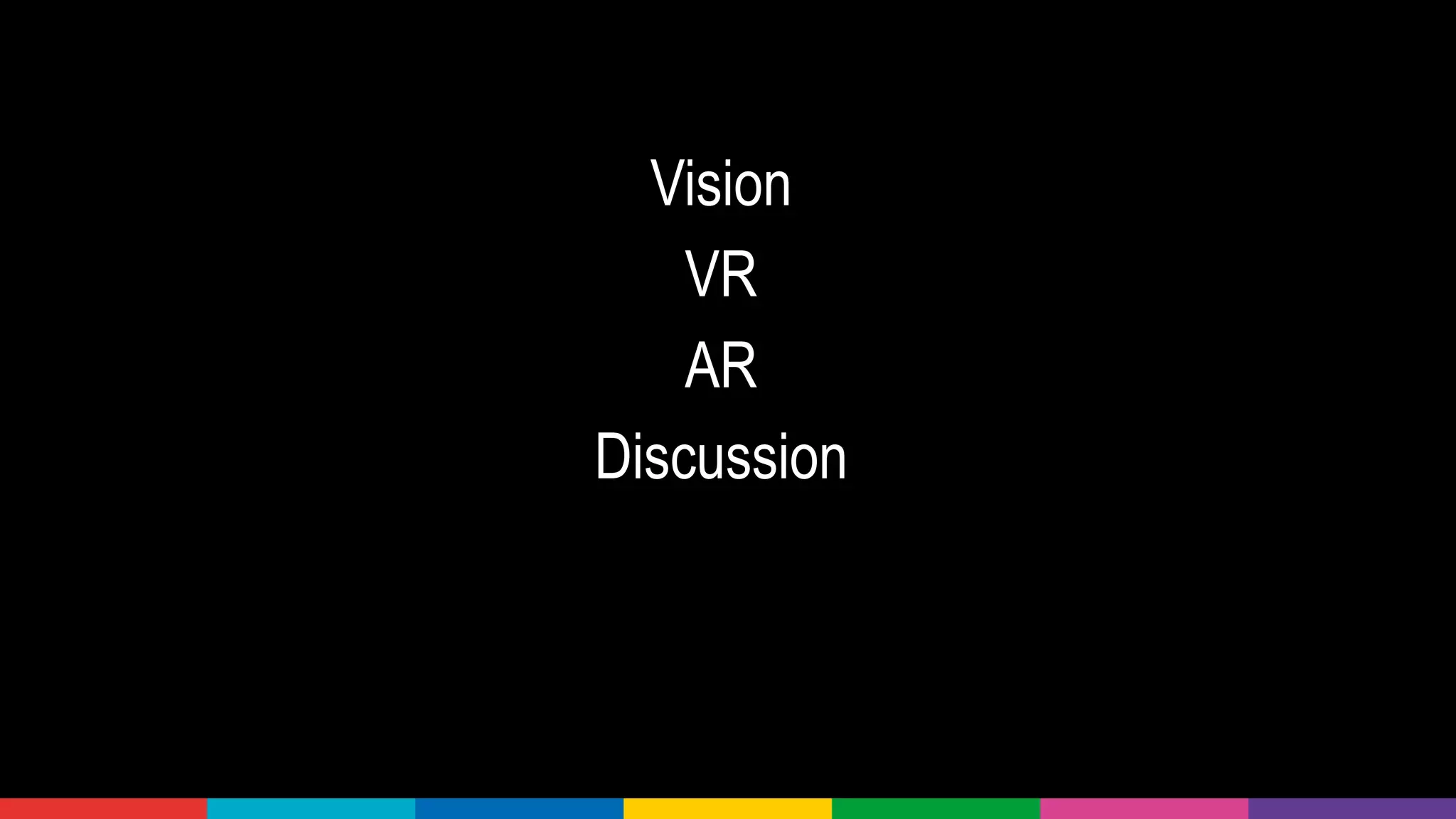 Vision
VR
AR
Discussion
 