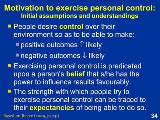 34
Abbreviated list of mini-theories
Achievement motivation theory (Atkinson, 1964)
Attributional theory of achievement motivation (Weiner, 1972)
Cognitive dissonance theory (Festinger, 1957)
Effectance motivation (White, 1959; Harter, 1978a)
Expectancy x value theory (Vroom, 1964)
Goal-setting theory (Locke, 1968)
Intrinsic motivation (Deci, 1975)
Learned helplessness theory (Seligman, 1975)
Reactance theory (Brehm, 1966)
Self-efficacy theory (Bandura, 1977)
Self-schemas (Markus, 1977)
Based on Reeve (2015, Ch 2, p. 39)
 