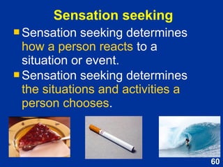 60
Achievement
 Desire to do well relative to a standard of excellence
 Approach- vs. avoidance-oriented emotions
 Differences in choice, latency, effort, persistence, and
willingness to take personal responsibility for successes
and failures
High- vs. low-need achiever
Need for achievement
Standard of excellence
Any change to a person’s sense of competence that
ends with an objective outcome of success vs. failure,
win vs. lose, or right vs. wrong.
Based on Reeve (2015, pp. 191-202)
 
