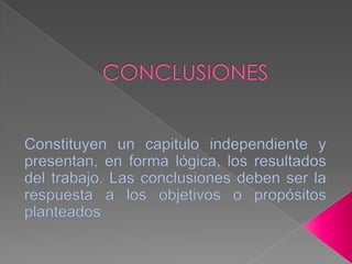 ..Normas icontec..sobre conclusiones.. | PPTX