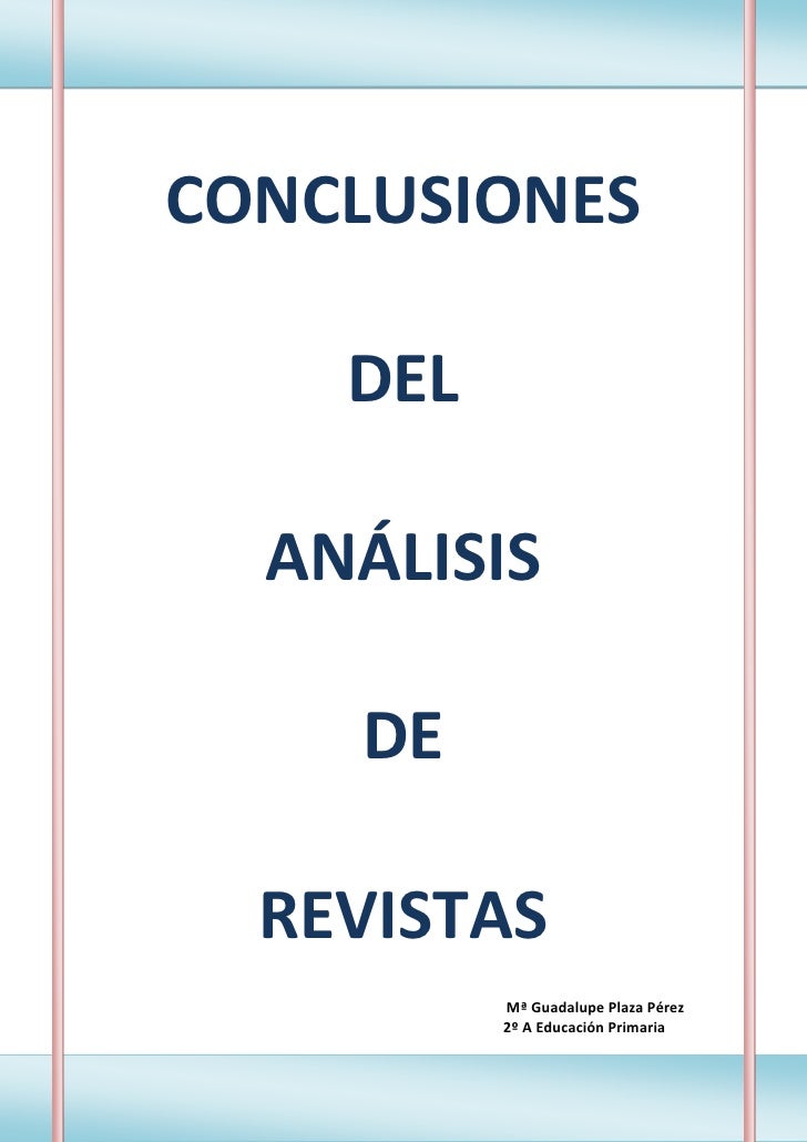 Conclusiones Del Analisis De Revistas Practica 1