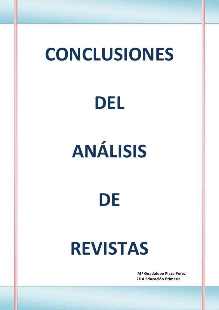 Conclusiones Del Analisis De Revistas Practica 1 Conclusiones Del Analisis De Revistas Practica 1