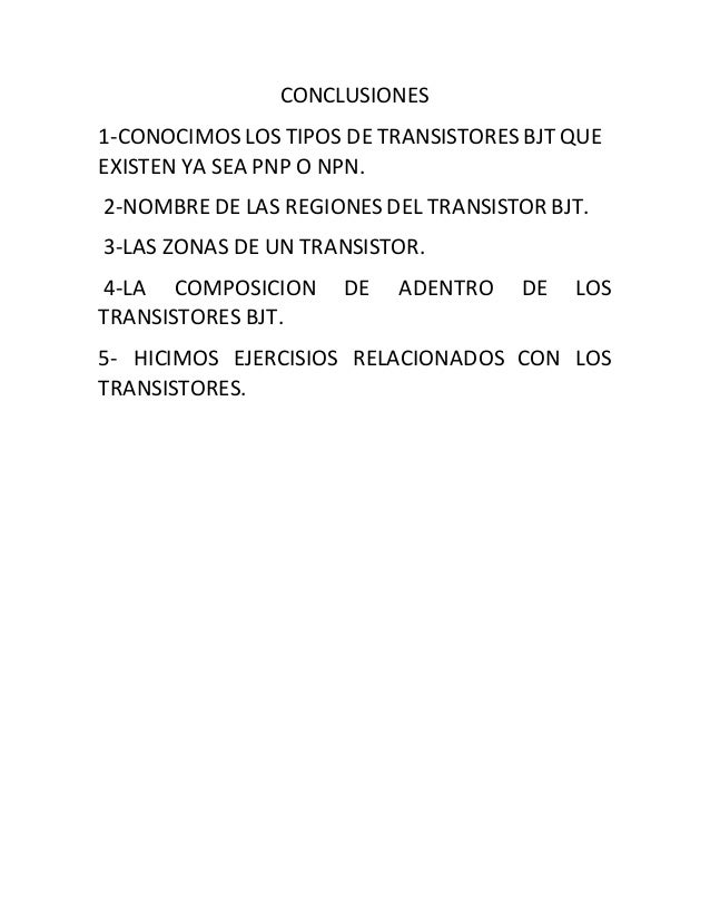 Conclusiones ficha 2 transistores 1