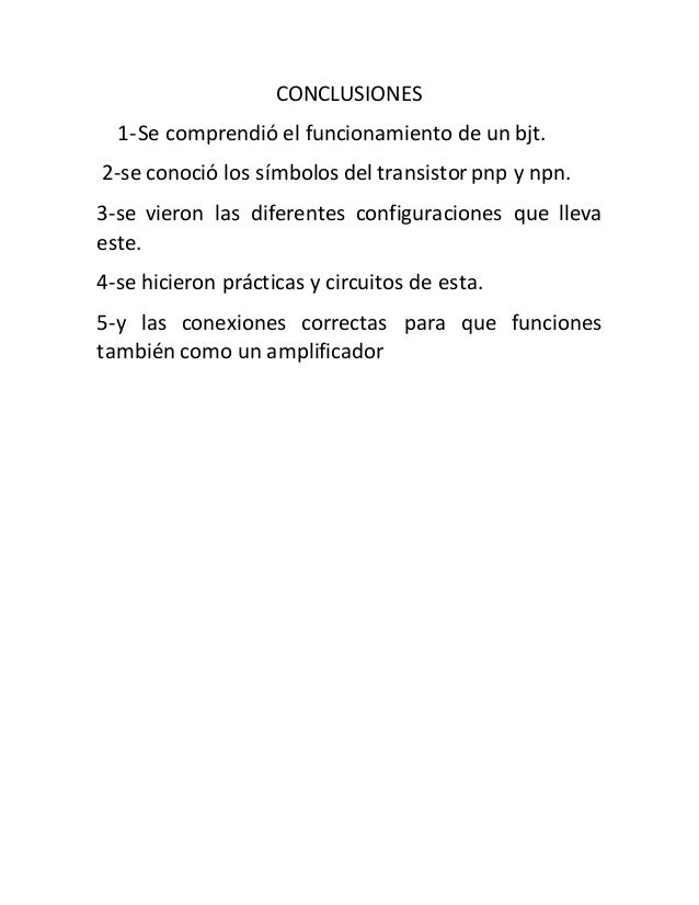 Conclusiones ficha 3 transistores. 2