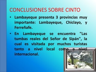 CONCLUSIONES SOBRE CINTO ,[object Object]