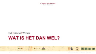 Het (Nieuwe) WerkenWAT IS HET DAN WEL?11Conclusion Het Nieuwe Werken – juni 2010