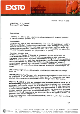 Internal Grievance Employers Conclusion letter