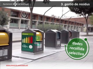 3. gestió de residus
           Dades recollida selectiva




                                      dades
                                   r ec o l l i d a
                                   s el ec t i v a

www.smartcity.santcugat.cat
 