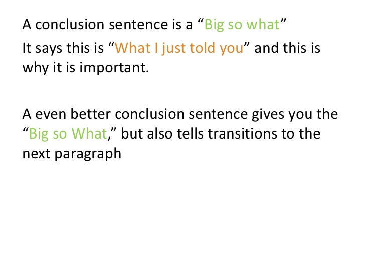 conclusion in sentence