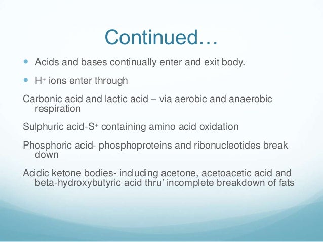 REGULATION OF HYDROGEN ION CONCENTRATION IN HUMAN BODY