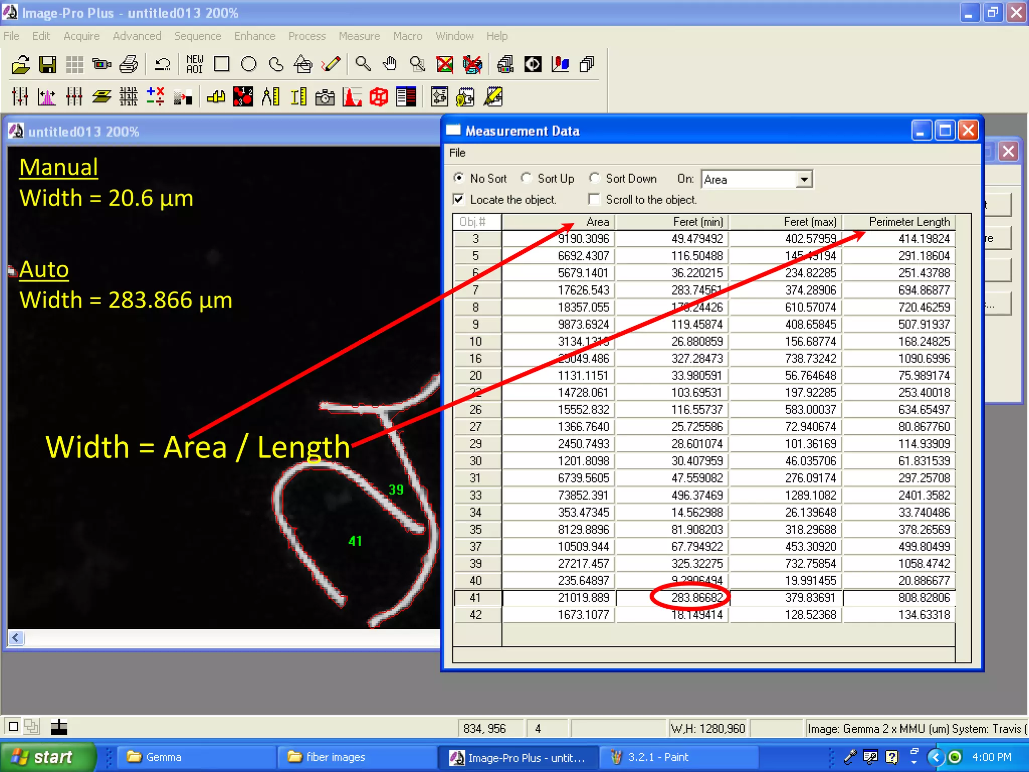 Auto
Width = 283.866 µm
Manual
Width = 20.6 µm
Width = Area / Length
 
