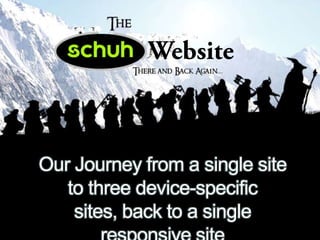 Our Journey from a single site
to three device-specific
sites, back to a single

 