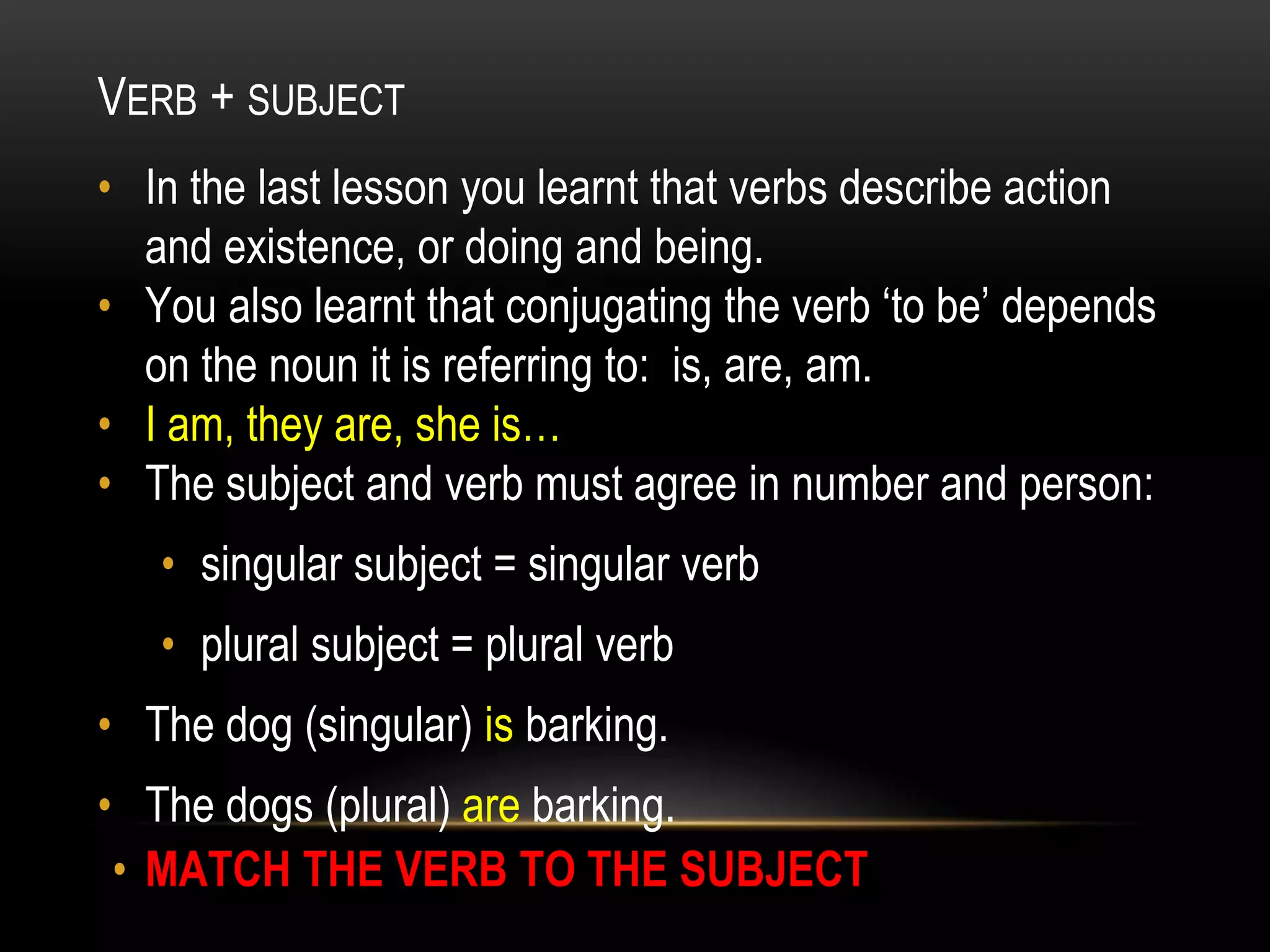 Concord Subject And Verb Agreement Pptx