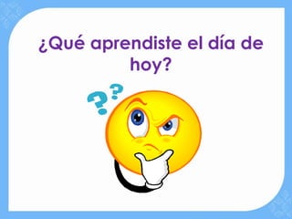 ¿Qué aprendiste el día de
         hoy?
 