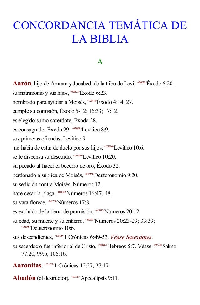 Concordancia tematica de la biblia rv.