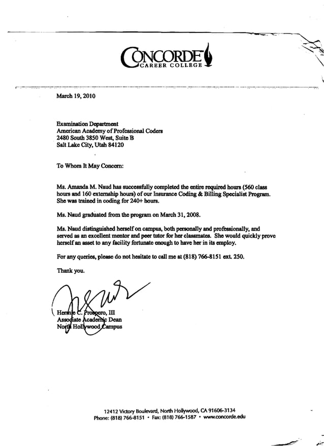 Concorde Career College/Dean/Letter of PDF