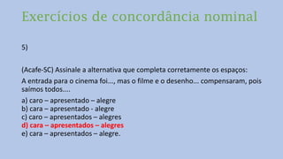 Estudo de regras de Concordancia nominal e verbal | PPT | Download Gratuito